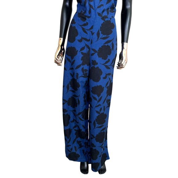 Kate Spade New York x Target Blue Floral One-Shoulder Linen Jumpsuit NWT Size 10 - Picture 5 of 13